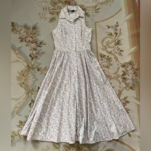 Chic Floral Collared Midi Dress